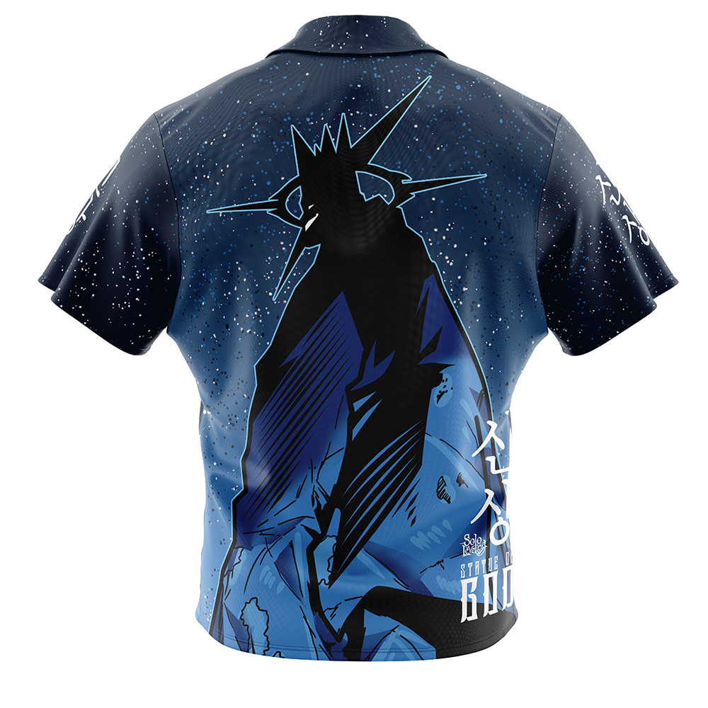 Statue of God Solo Leveling Button Up Hawaiian Shirt - Image 2