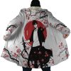 Sung Jin Woo Cherry Blossom Solo Leveling AOP Hooded Cloak Coat NO HOOD Mockup - Solo Leveling AU Store