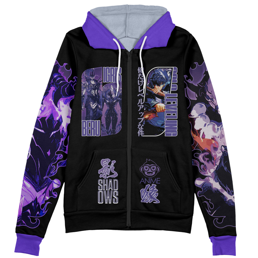 Shadow Army Solo Leveling 3D Zip Hoodie Jacket - Image 2